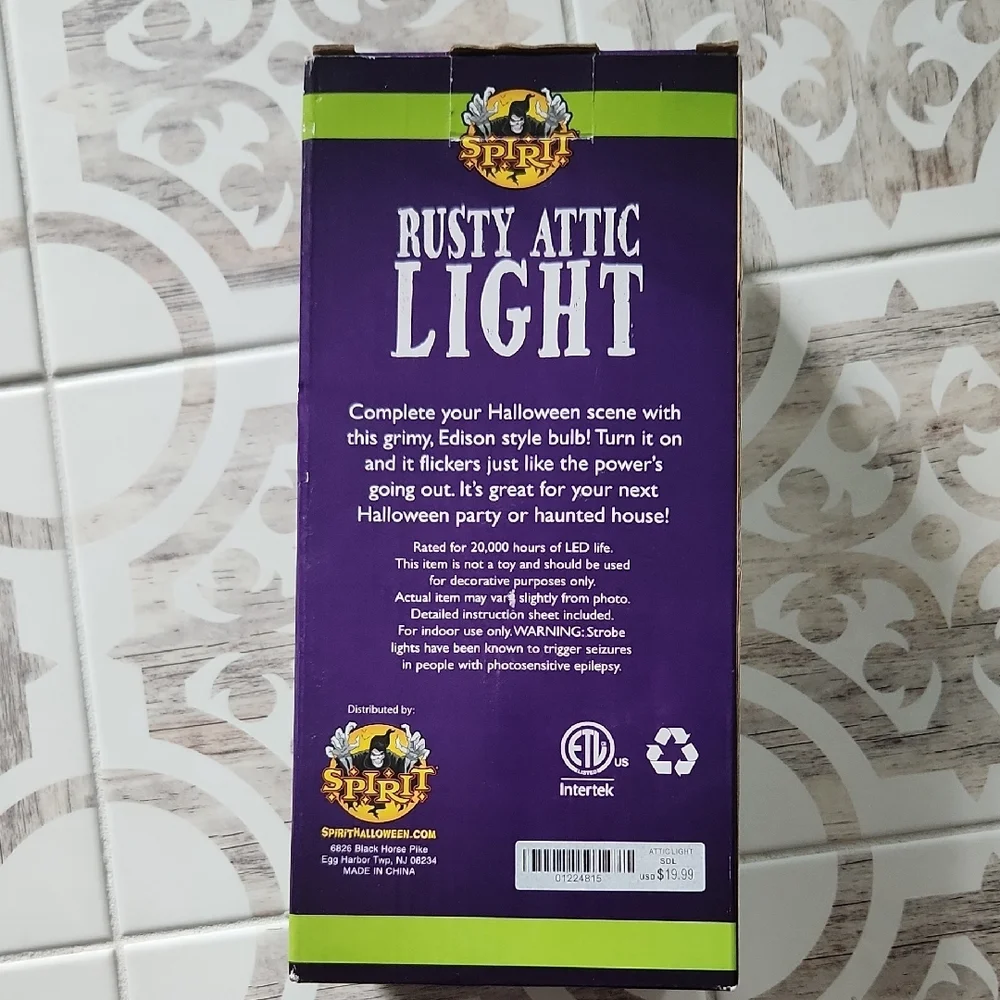 Halloween Decor Bundle - Rusty Attic Light, Bloody Bandage, and Biohazard Tape